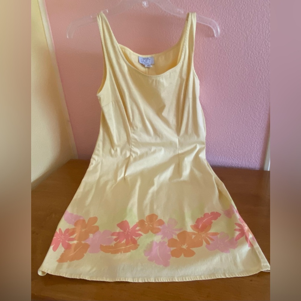 Yellow Bodycon Floral Women’s Dress Tropical Size 8 Classy